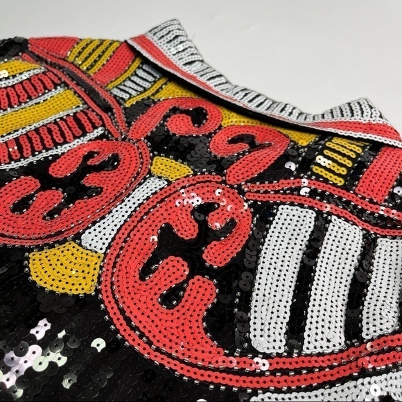 NEW Nasty Gal Black Country Star Western Sequin Embellished Festival Jacket Top - Picture 12 of 16